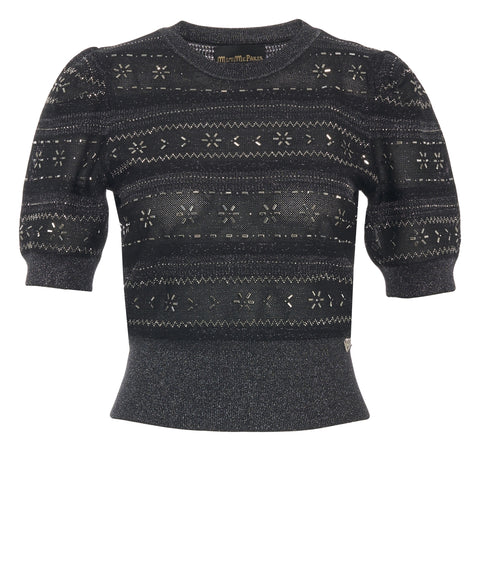 T-Shirt mit metallischen Details