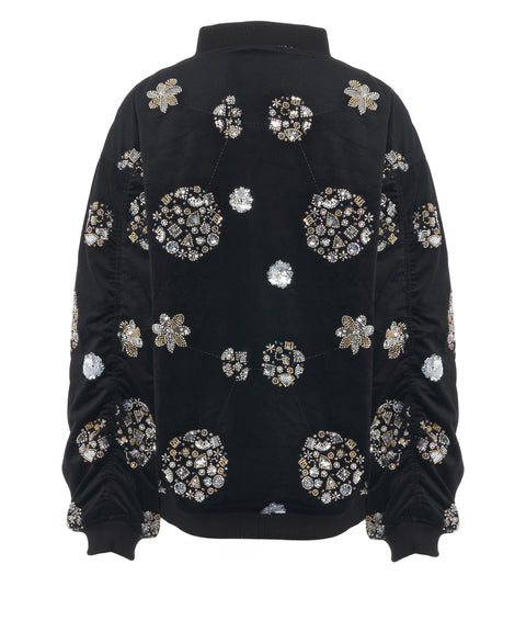 Bomberjacke mit Strass-Applikationen