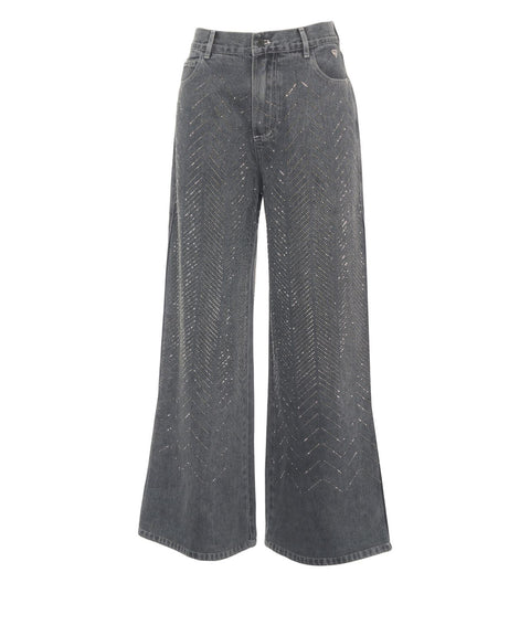 Jeans con applicazioni di strass