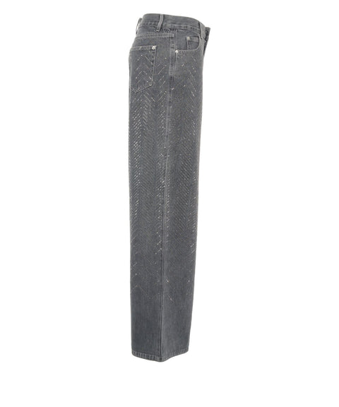 Jeans con applicazioni di strass