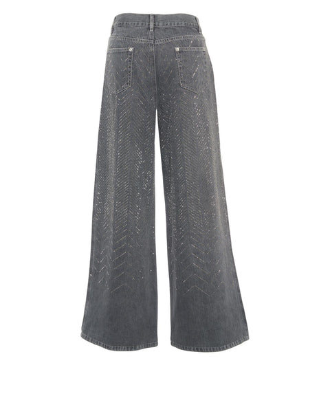 Jeans con applicazioni di strass
