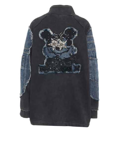 Casual-Jacke mit dekorativen Applikationen
