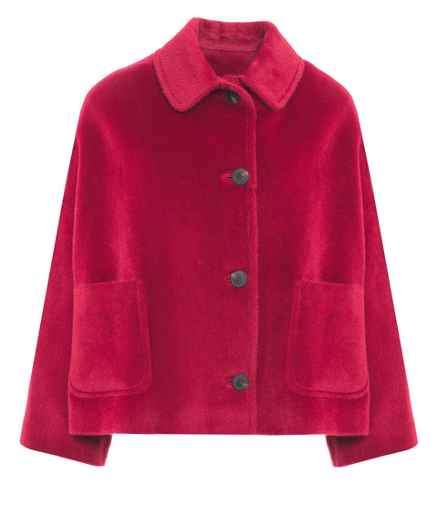 Alpaca jacket with patch pockets