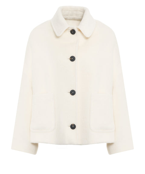Alpaca jacket with patch pockets
