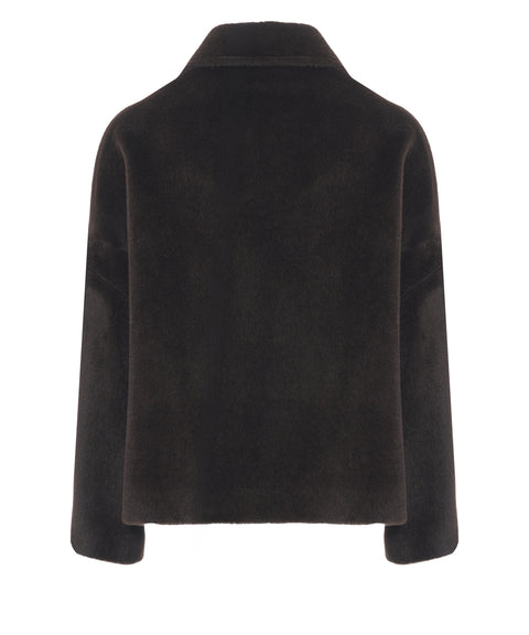 Alpaca jacket with patch pockets