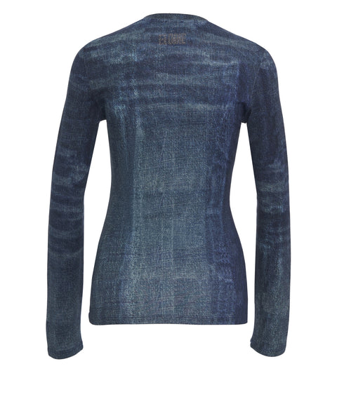T-shirt effetto denim