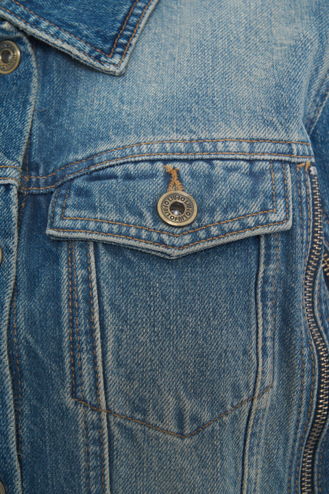 Giacca di jeans con dettagli zip