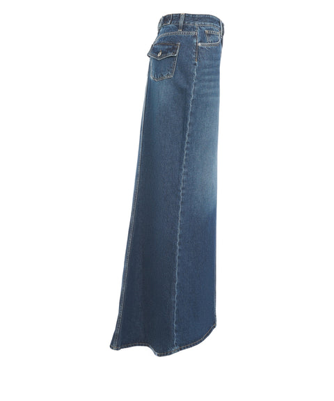 Jeans-Maxirock