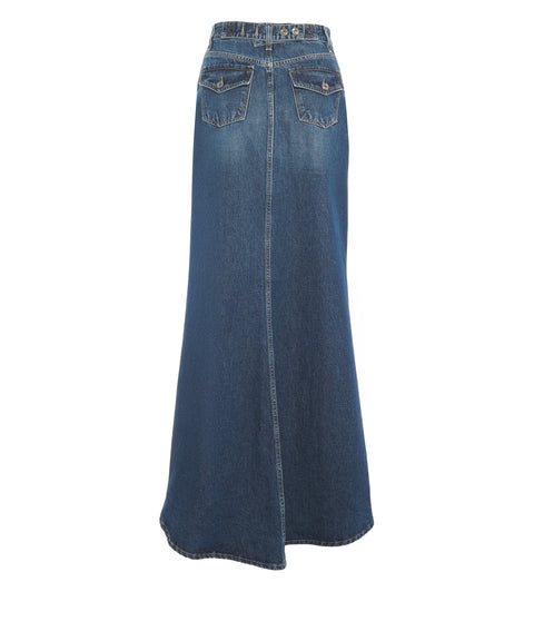 Jeans-Maxirock