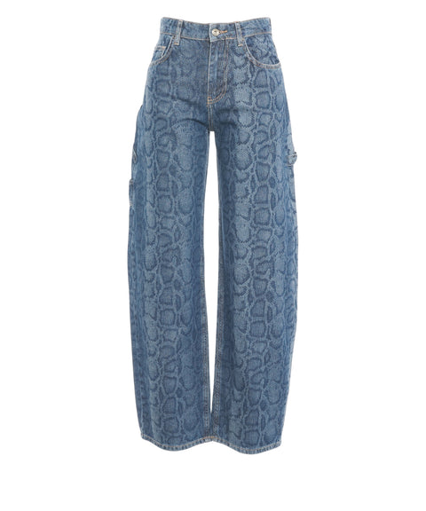 Jeans con stampa animalier