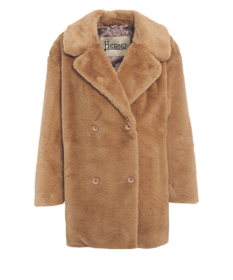 Cappotto corto in pelliccia sintetica