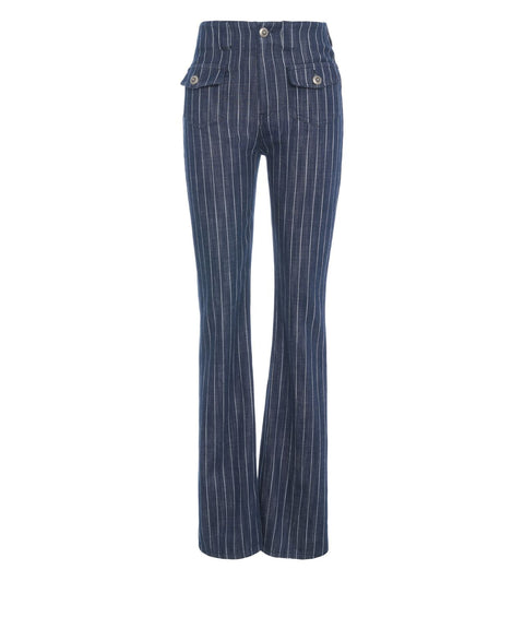Jeans flared gessati