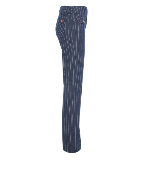 Jeans flared gessati