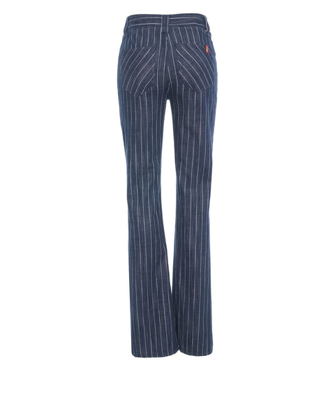 Jeans flared gessati
