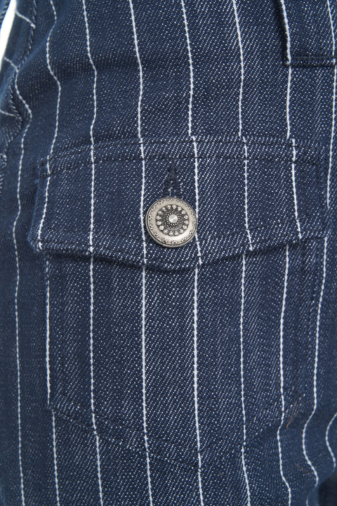 Jeans flared gessati