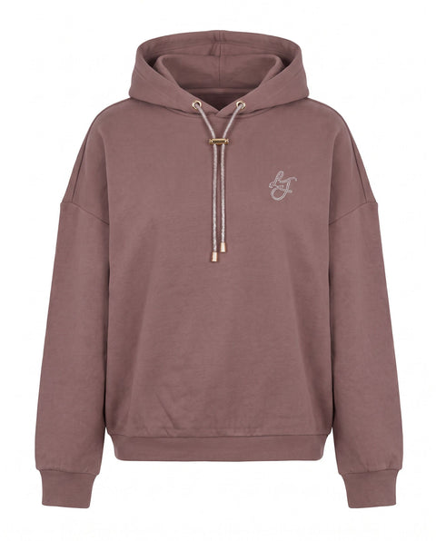 Hoodie with rhinestone application
