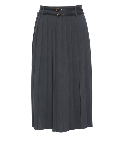 Midi skirt with pleated folds