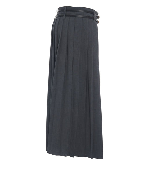 Midi skirt with pleated folds