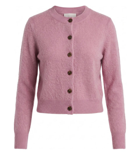 Cardigan in cashmere 'Azalea'