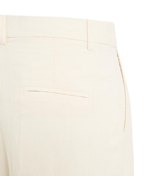 Pantaloni a pieghe in misto lino #beige