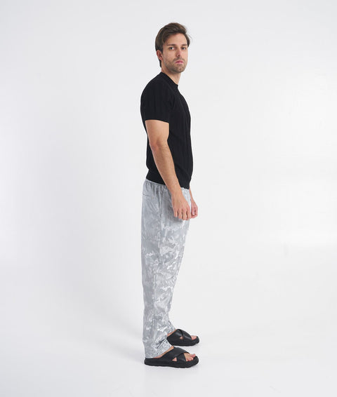 Pantaloni jogging in nylon "Yurix" #argento