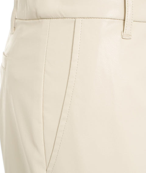 Pantaloni in ecopelle "Eloween" #beige