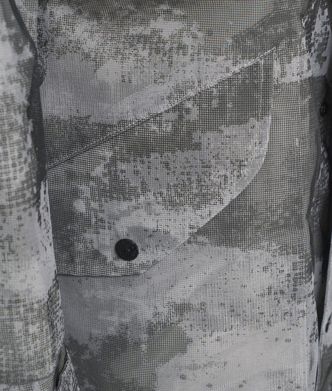 Cappotto con finiture in rete con stampa camouflage #grigio