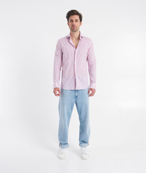 Camicia "Sean" con stampa floreale #rosa