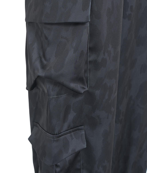 Pantaloni cargo con etichetta logo #nero