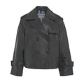 Giacca trench in pelle #nero