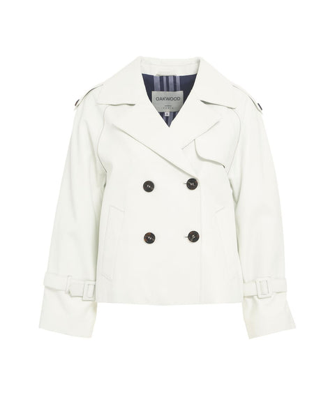 Giacca trench in pelle #beige