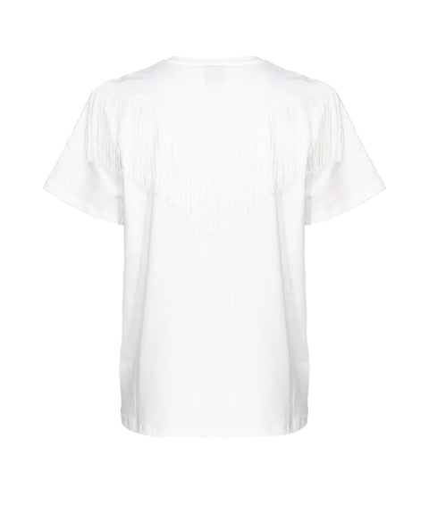 T-shirt "Under World" con frange #bianco