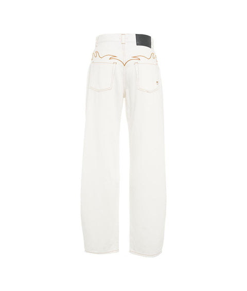 Jeans "Eloise" con ricamo #bianco