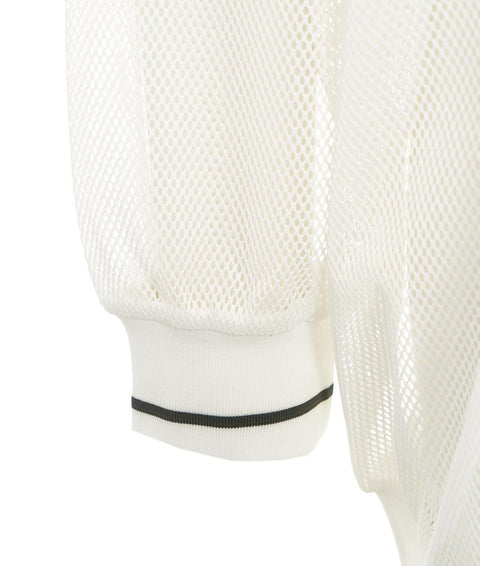 Giacca oversize in mesh con logo #bianco