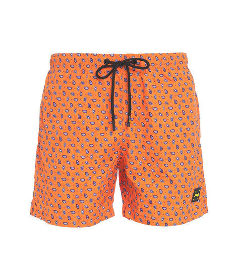 Pantaloncini da bagno con stampa paisley #arancione