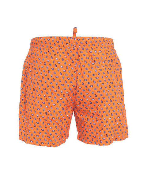 Pantaloncini da bagno con stampa paisley #arancione