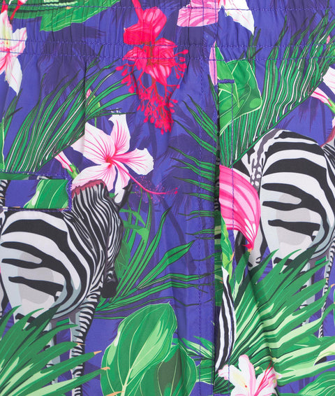 Pantaloncini da bagno con stampa tropicale #multicolore