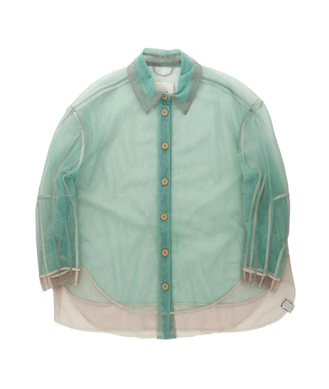 Semi-transparent tulle blouse