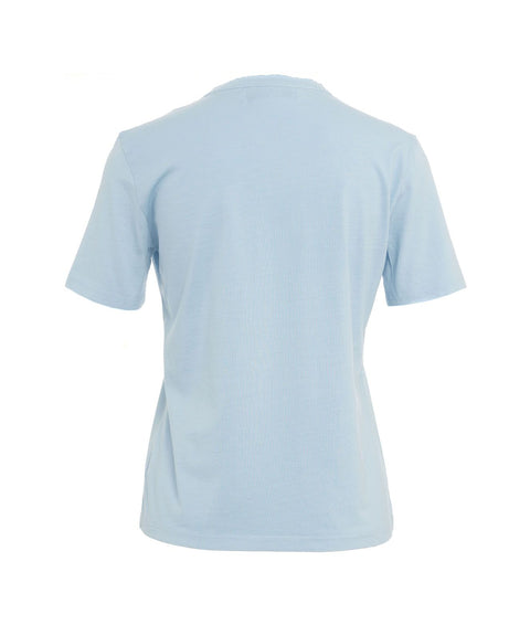T-shirt con scollo a V #blu