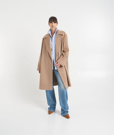 Max Mara Cappotto Marrone Max Mara Virgin Wool Coat 'Tigre' Brown