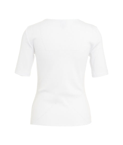 T-shirt 'Jealice' con logo ricamato #bianco