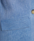 Blazer doppiopetto in misto lino #blu