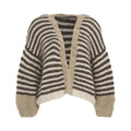 Cardigan a righe in mohair 'Luisa' #marrone