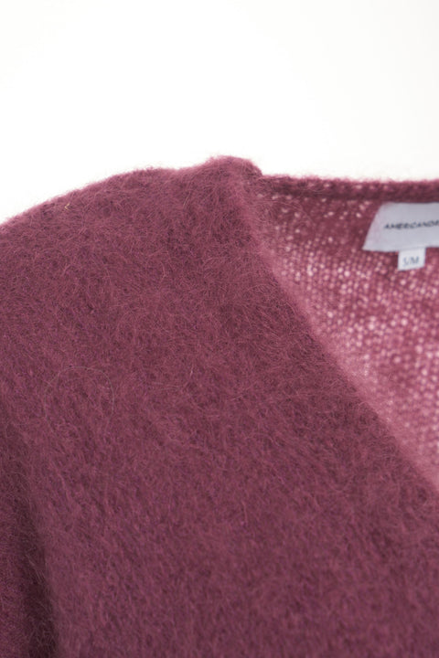 Cardigan in mohair 'Lee' #viola