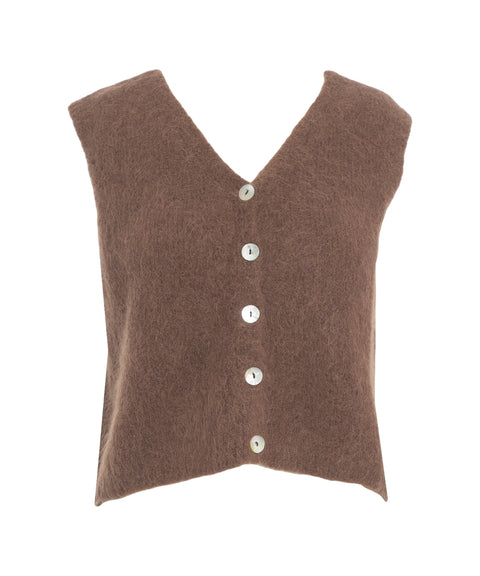 Gilet in maglia 'Telma' #marrone