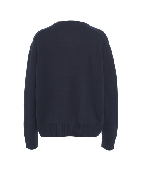 Maglione oversize in cashmere #blu