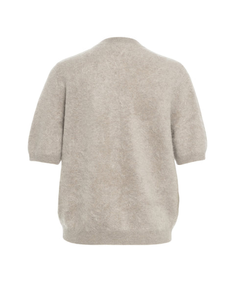 T-shirt in cashmere brushed #grigio