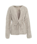 Cardigan in cashmere brushed #grigio