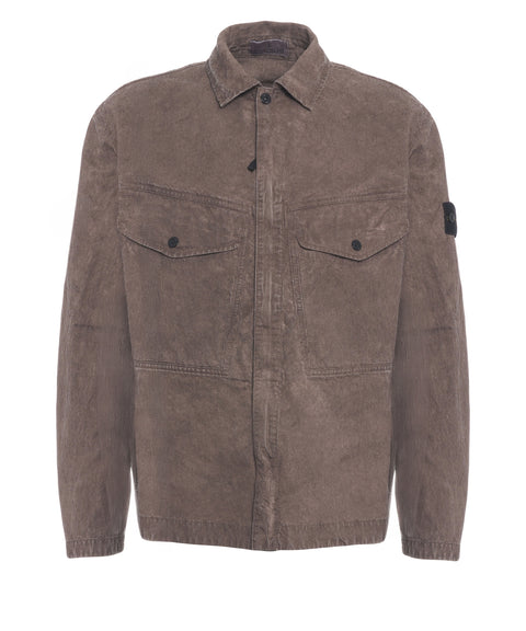 Corduroy jacket with logo patch