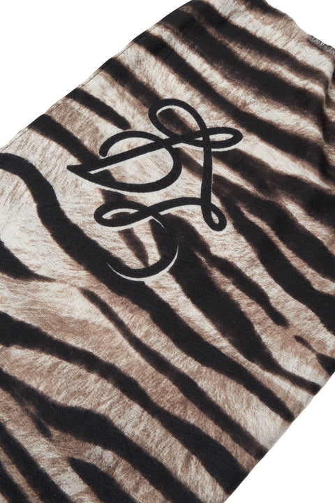 Sciarpa con stampa animalier